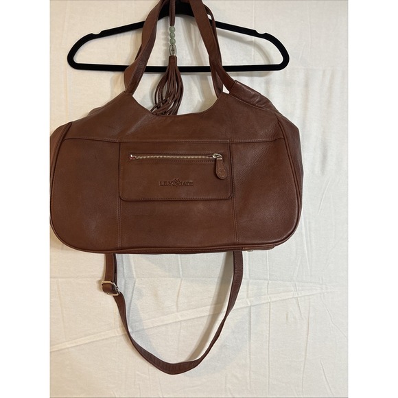 LILY JADE Madeline Leather  Bag Shoulder or Crossover Style Brandy Brown - Picture 1 of 16